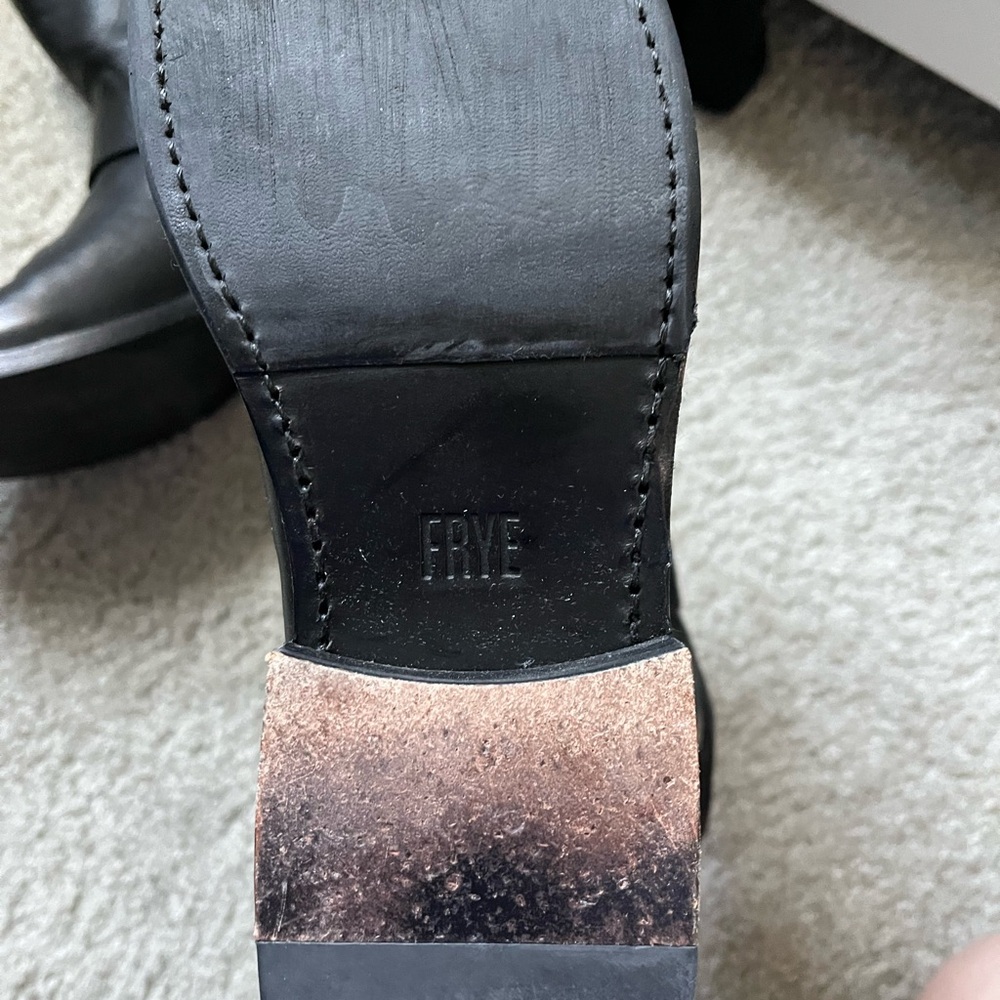 Frye Black Leather Ankle Boots with Buckles - Picture 5 of 5